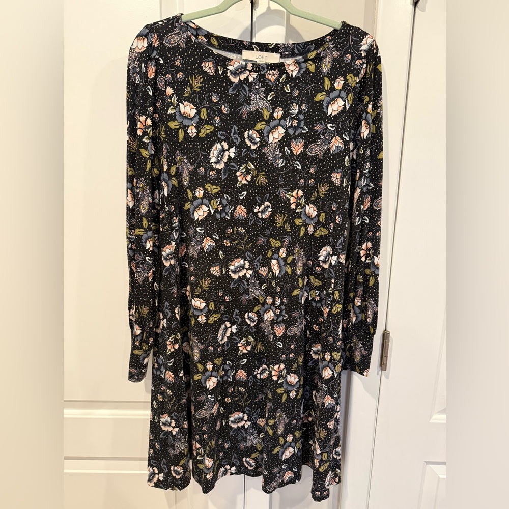 LOFT Long Sleeve Swing Dress